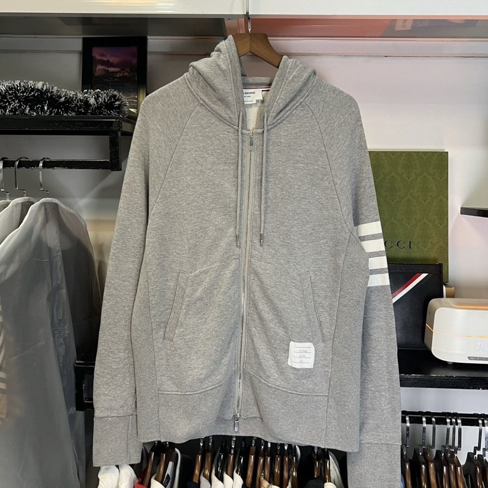 Thome Browne Grey 4 bar zip up